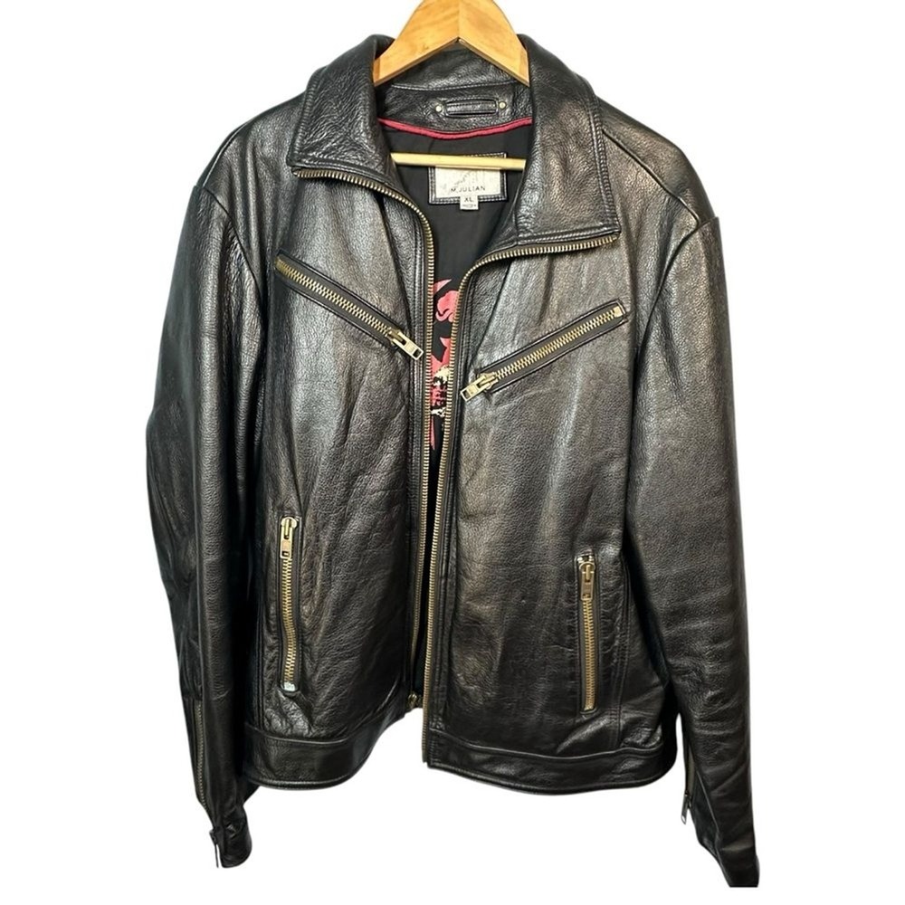 Vintage Wilson Leather M. Julian Born To Rock Leather Biker‎ Jacket size XL Y2K